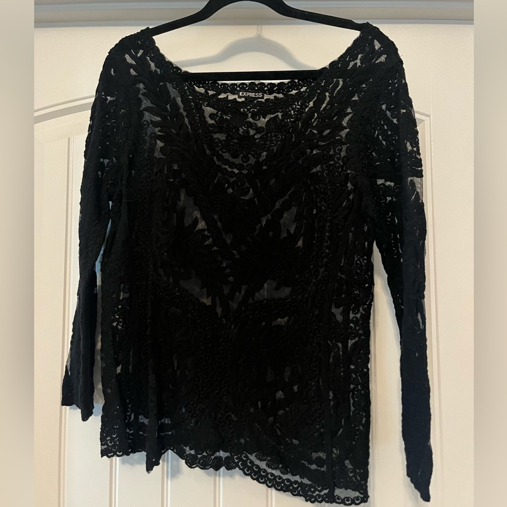 Express black lace top
